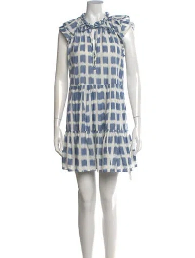 Pre-owned Veronica Beard Printed Mini Dress In Blue