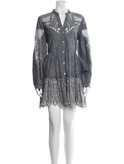 Pre-owned Veronica Beard Printed Mini Dress In Blue
