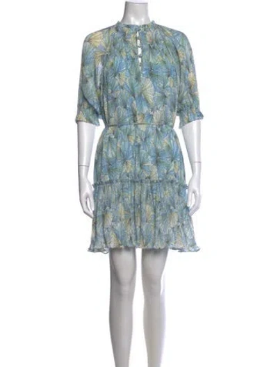 Pre-owned Veronica Beard Printed Mini Dress In Blue