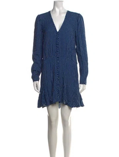Pre-owned Veronica Beard Printed Mini Dress In Blue