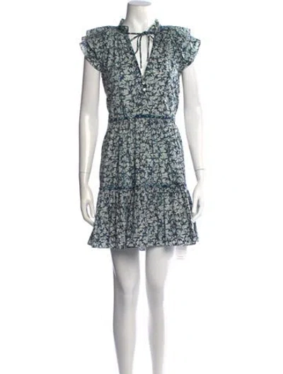 Pre-owned Veronica Beard Printed Mini Dress In Blue