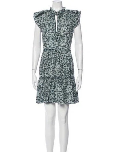 Pre-owned Veronica Beard Printed Mini Dress In Blue