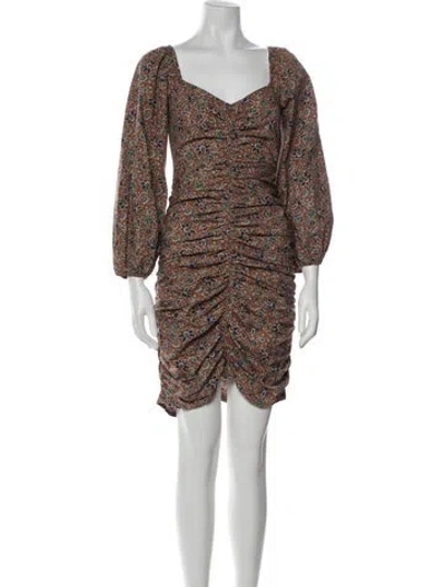 Pre-owned Veronica Beard Printed Mini Dress In Brown
