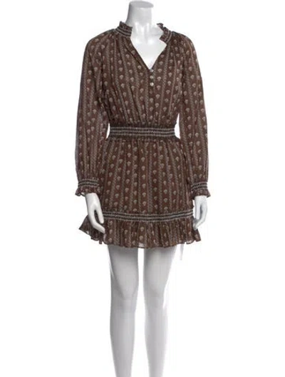 Pre-owned Veronica Beard Printed Mini Dress In Brown