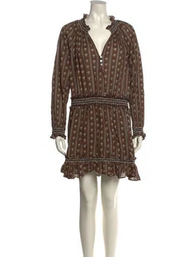 Pre-owned Veronica Beard Printed Mini Dress In Brown