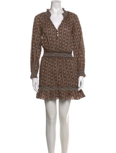 Pre-owned Veronica Beard Printed Mini Dress In Brown