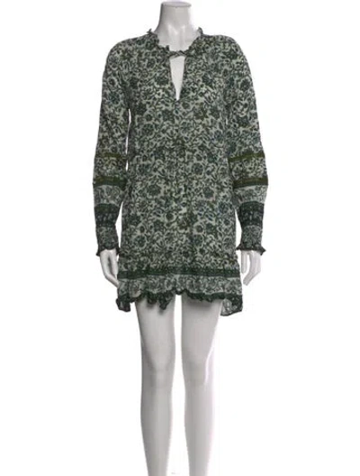 Pre-owned Veronica Beard Printed Mini Dress In Green