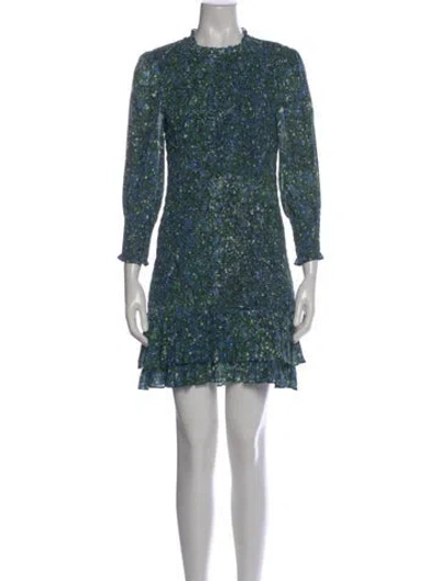 Pre-owned Veronica Beard Printed Mini Dress In Green