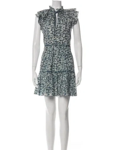 Pre-owned Veronica Beard Printed Mini Dress In Green