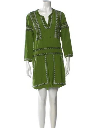 Pre-owned Veronica Beard Printed Mini Dress In Green