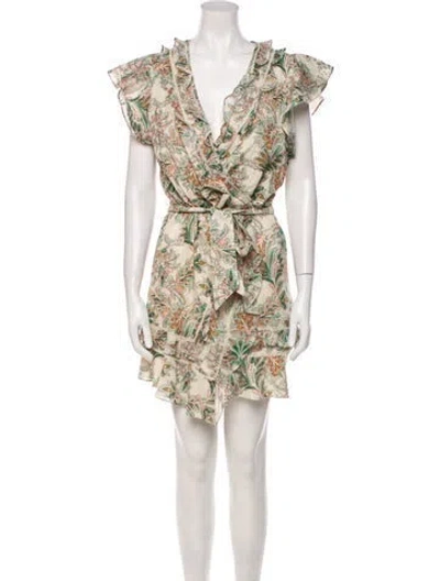 Pre-owned Veronica Beard Printed Mini Dress In Neutral