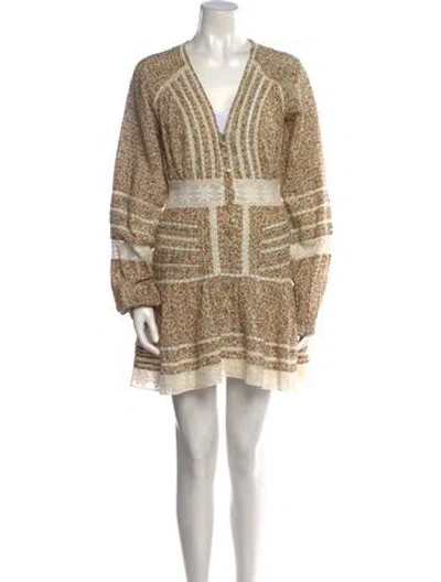 Pre-owned Veronica Beard Printed Mini Dress In Neutral