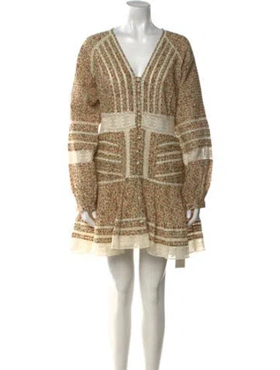 Pre-owned Veronica Beard Printed Mini Dress In Neutral