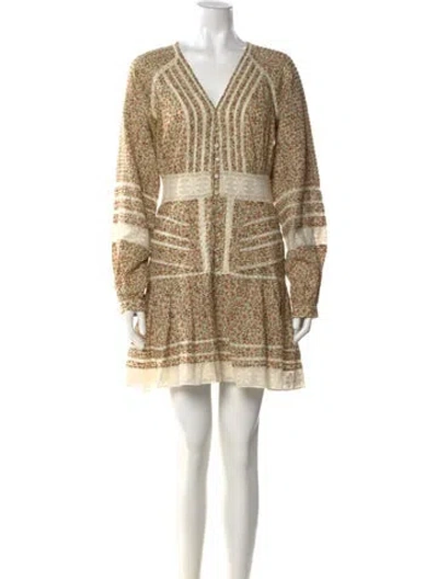 Pre-owned Veronica Beard Printed Mini Dress In Neutral