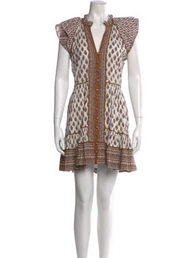 Pre-owned Veronica Beard Printed Mini Dress In Neutral