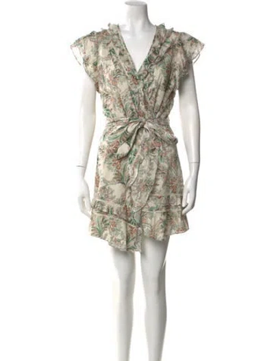 Pre-owned Veronica Beard Printed Mini Dress In Neutral