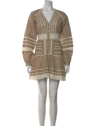 Pre-owned Veronica Beard Printed Mini Dress In Neutral