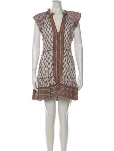Pre-owned Veronica Beard Printed Mini Dress In Neutral
