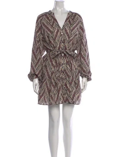 Pre-owned Veronica Beard Printed Mini Dress In Neutral