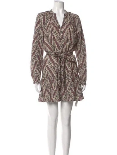 Pre-owned Veronica Beard Printed Mini Dress In Neutrals/red