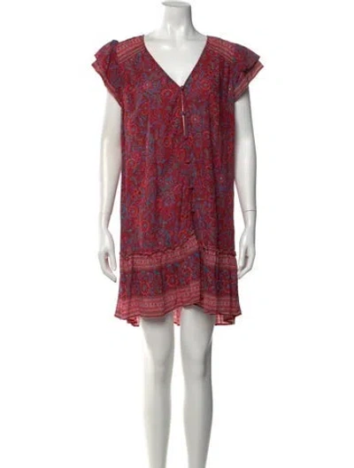 Pre-owned Veronica Beard Printed Mini Dress In Red