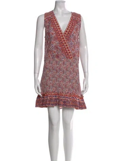 Pre-owned Veronica Beard Printed Mini Dress In Red