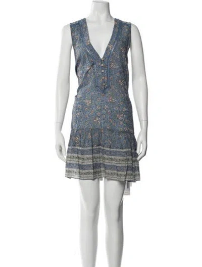 Pre-owned Veronica Beard Printed Mini Dress W/ Tags In Blue