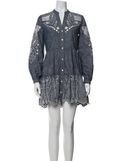 Pre-owned Veronica Beard Printed Mini Dress W/ Tags In Blue
