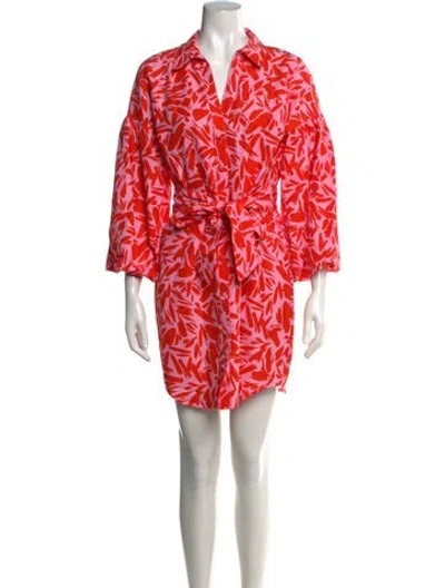 Pre-owned Veronica Beard Printed Mini Dress W/ Tags In Pink/red