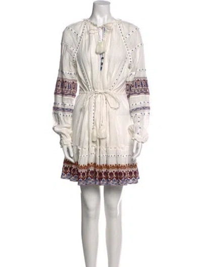Pre-owned Veronica Beard Printed Mini Dress W/ Tags In White