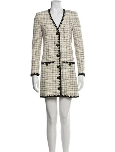 Pre-owned Veronica Beard Printed Mini Dress In White