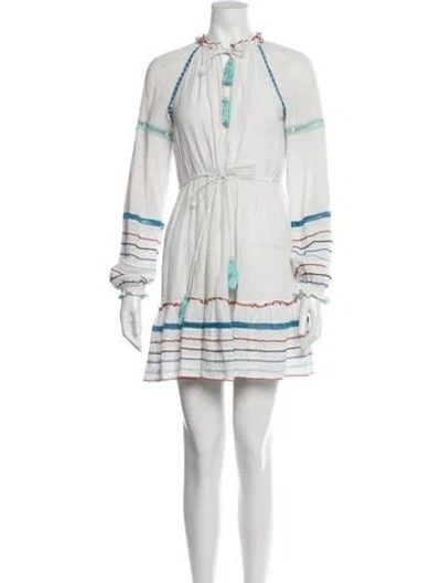 Pre-owned Veronica Beard Printed Mini Dress In White