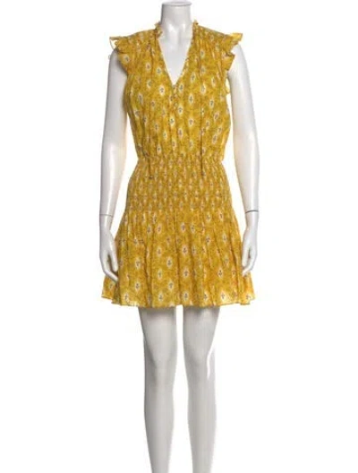 Pre-owned Veronica Beard Printed Mini Dress In Yellow