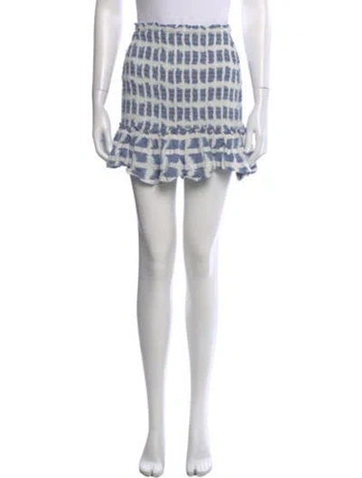 Pre-owned Veronica Beard Printed Mini Skirt In Blue