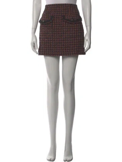 Pre-owned Veronica Beard Printed Mini Skirt In Brown