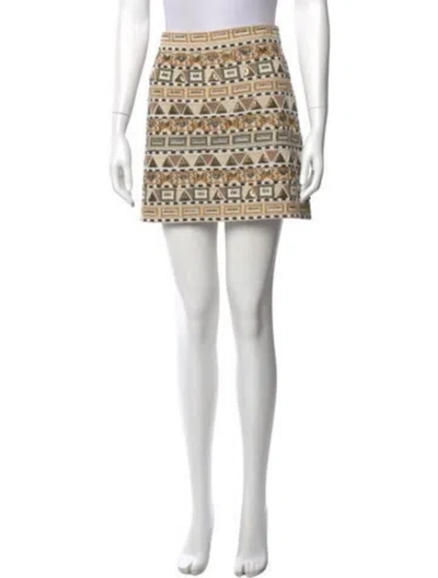 Pre-owned Veronica Beard Printed Mini Skirt In Neutral