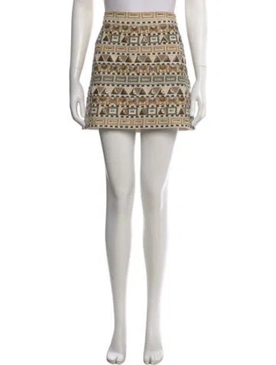 Pre-owned Veronica Beard Printed Mini Skirt In Neutral