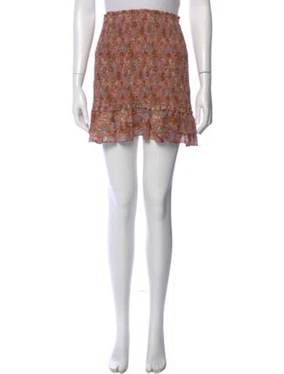 Pre-owned Veronica Beard Printed Mini Skirt In Orange