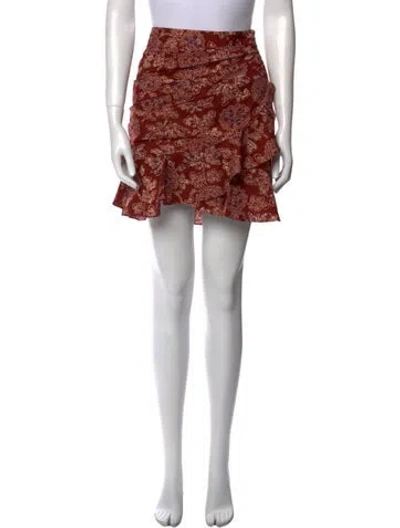 Pre-owned Veronica Beard Printed Mini Skirt In Red
