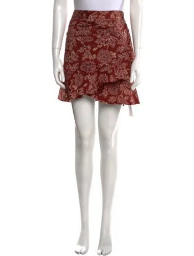 Pre-owned Veronica Beard Printed Mini Skirt In Red