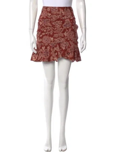 Pre-owned Veronica Beard Printed Mini Skirt In Red