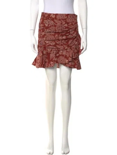 Pre-owned Veronica Beard Printed Mini Skirt In Red