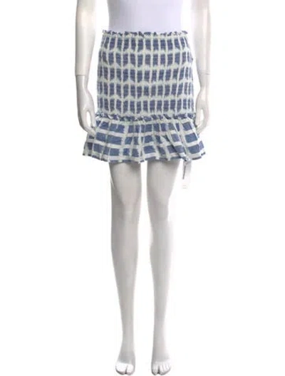 Pre-owned Veronica Beard Printed Mini Skirt In White