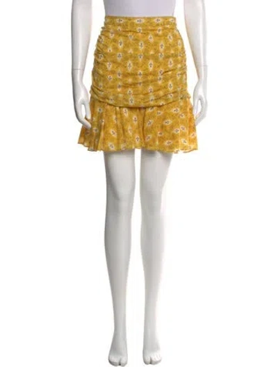 Pre-owned Veronica Beard Printed Mini Skirt In Yellow