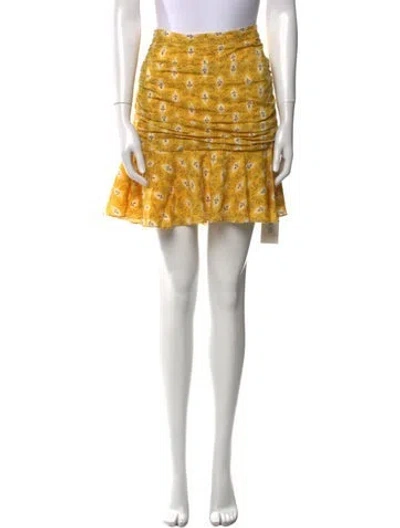 Pre-owned Veronica Beard Printed Mini Skirt In Yellow
