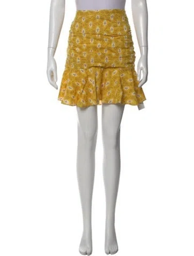 Pre-owned Veronica Beard Printed Mini Skirt In Yellow