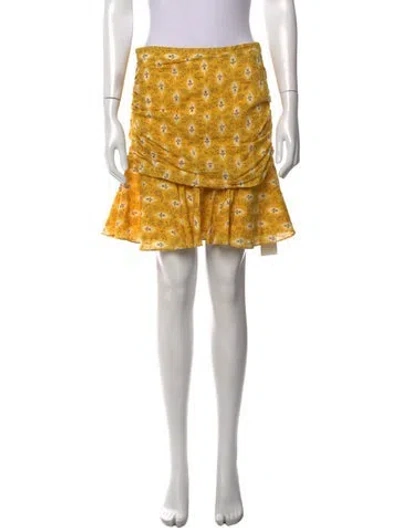Pre-owned Veronica Beard Printed Mini Skirt In Yellow