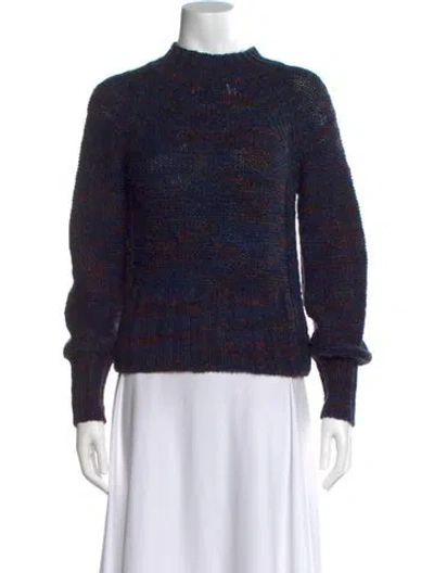 Pre-owned Veronica Beard Printed Mock Neck Sweater In Blue