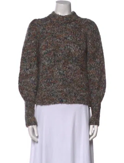 Pre-owned Veronica Beard Printed Mock Neck Sweater In Neutral