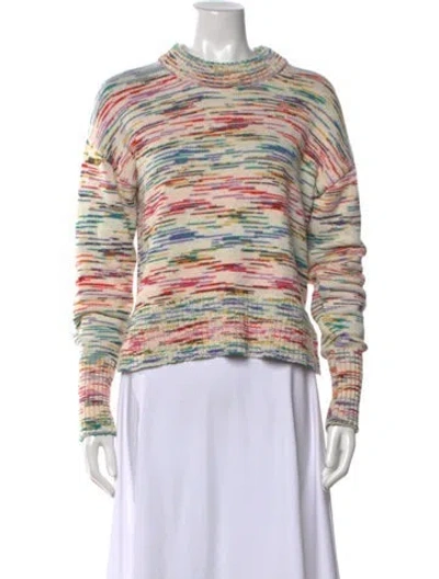 Pre-owned Veronica Beard Printed Mock Neck Sweater In Purple
